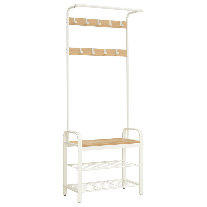 Hat and Coat Hallway Unit, Natural/White