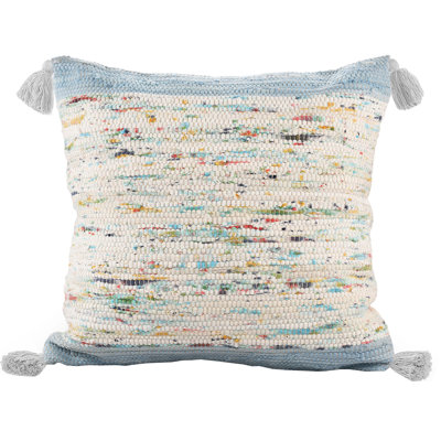 Coussin en coton abstrait coloré avec pampilles