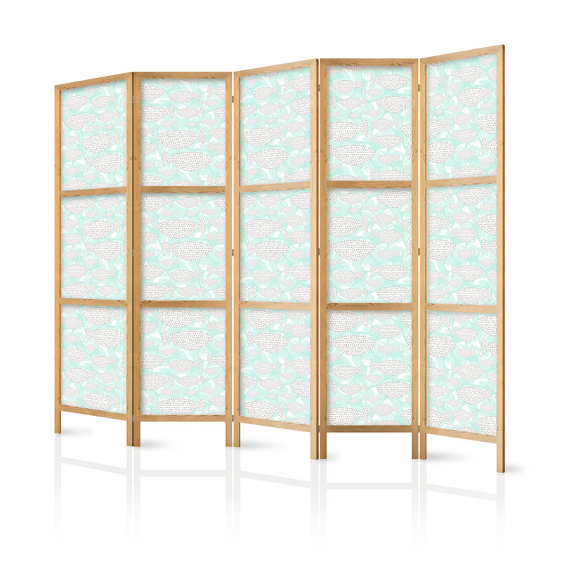 171cm H Solid Wood Folding Room Divider, 171cm H x 225cm W x 1.2cm D