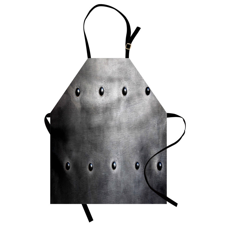 Tablier industriel East Urban Home unisexe, plaque grunge noire, taille adulte, gris noir