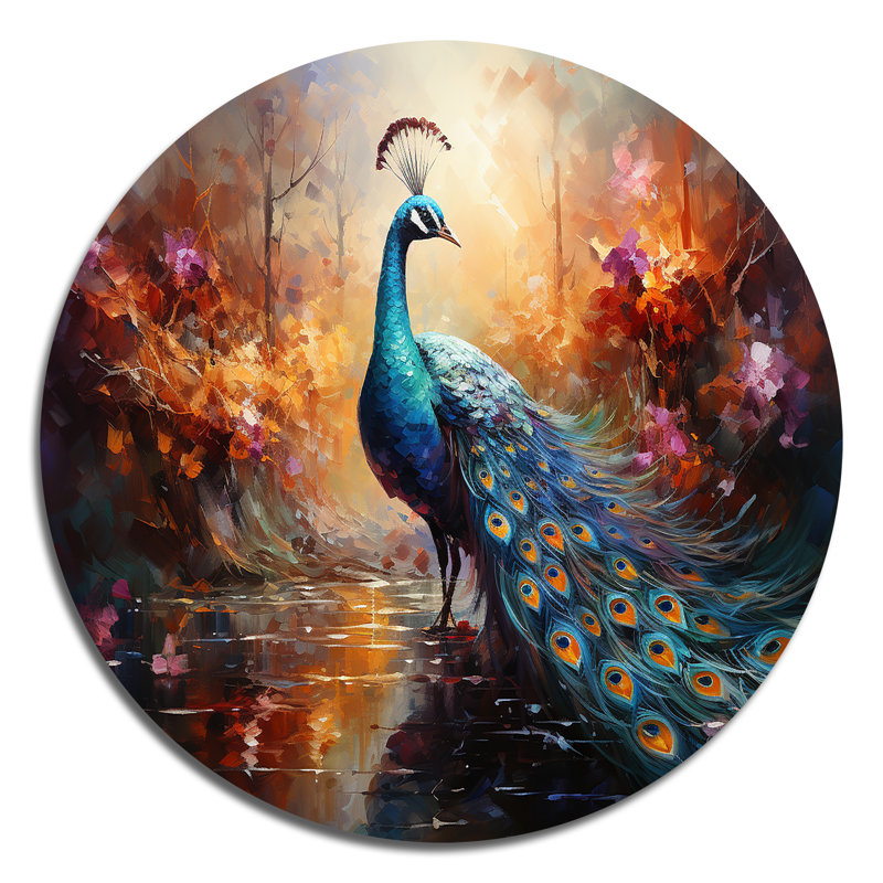 Teriya - animaux, art en métal rond, H 16 po x l 16 po