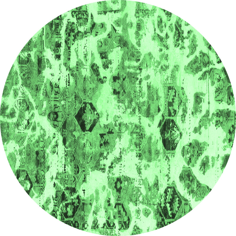 Elaan Washable Abstract Indoor Rug, Round 8'