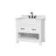 Meuble-lavabo simple 36 po avec comptoir en pierre d'ingénierie, lavabo et dosseret Dilkhush, blanc tourterelle, pré-assemblé