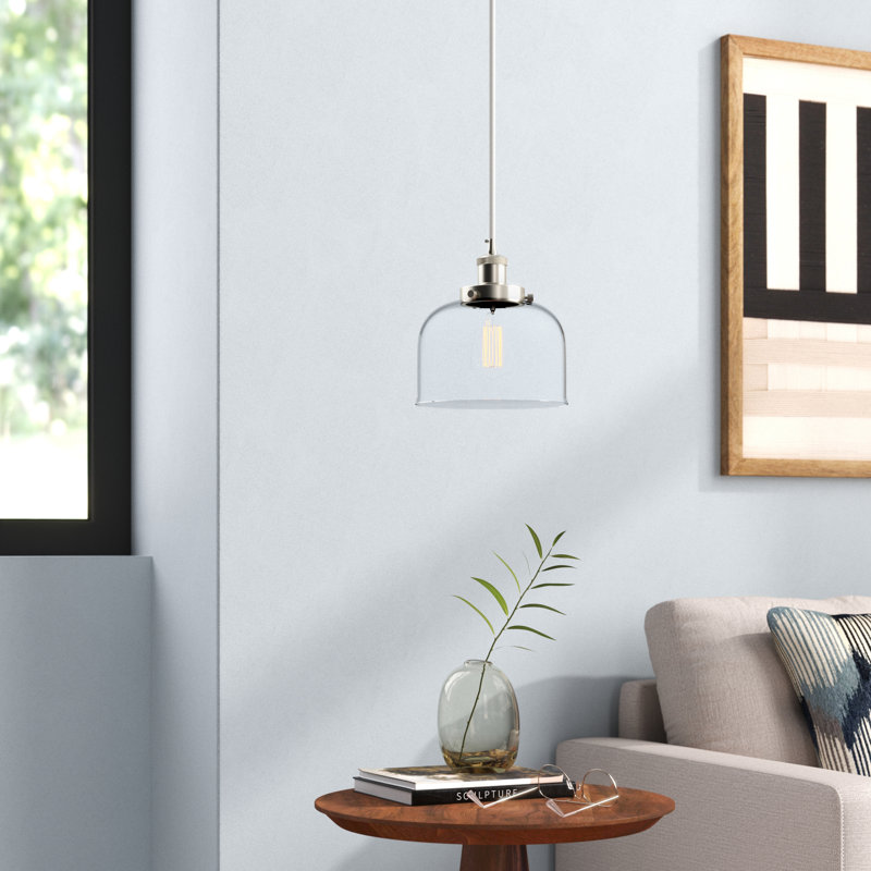Mini luminaire suspendu à cordon 8 lumières Ballston Urban Bell, Ampoule non incluse, Clair, Laiton brossé
