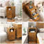 Table de chevet étroite, petite table d'appoint haute avec 2 tiroirs et tablette ouverte, table de chevet en bois de noyer massif, table de chevet moderne Mid-Century pour la chambre à coucher (12 po)-180783369-177641898-181823415