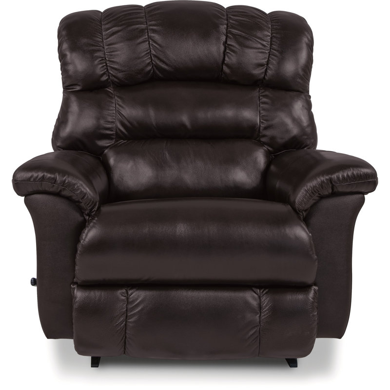 Randell Oversized Manual Leather Match Rocking Recliner, Dark Chocolate Leather Match