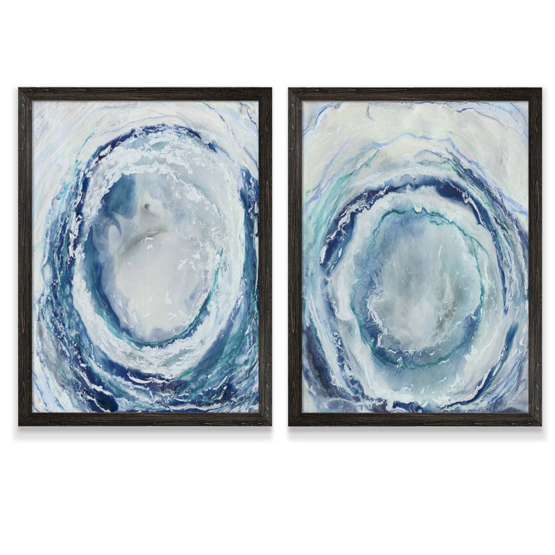 «Ocean Eye I» par Renee Stramel - reproduction de cadre photo, H 24 po x l 18 po x P 1,25 po, Toile avec encadrement ébène