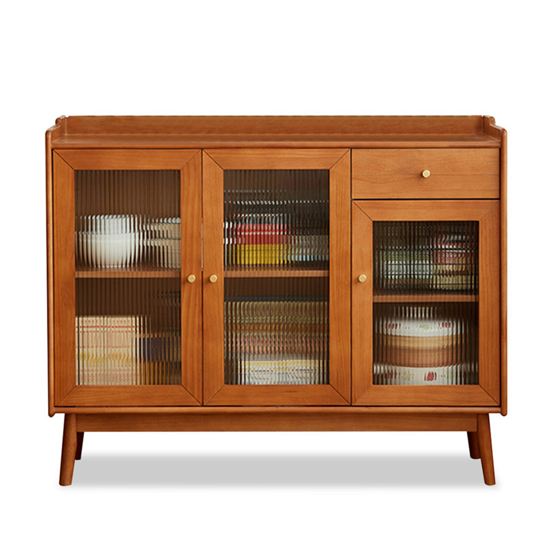 Scandinavian-style Solid Wood & Glass Sideboard