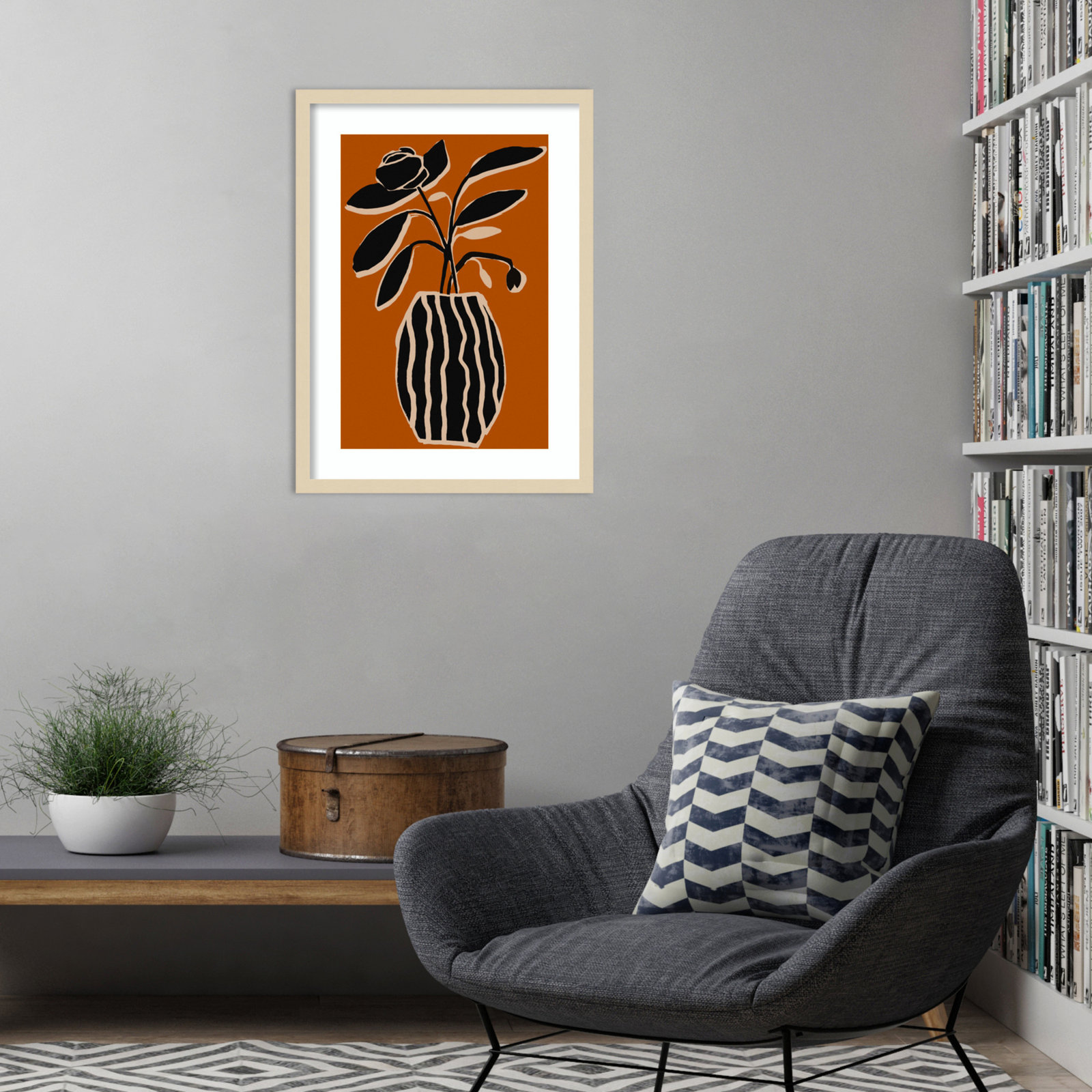 Ochre Still Life No 5 by Treechild, Brown Framed, 25" H x 19" W x 1" D
