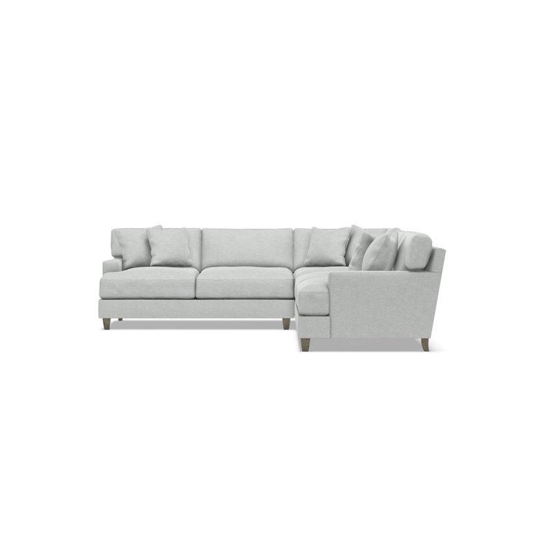 Bernhardt Mila 4-Piece Fabric Sectional, Symmetrical, 33.5" H x 107" W x 107" D, Gray Polyester Blend