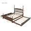 Lit plateforme classique à fuseaux avec lit gigogne simple XL et tiroirs de rangement doubles-1624745880