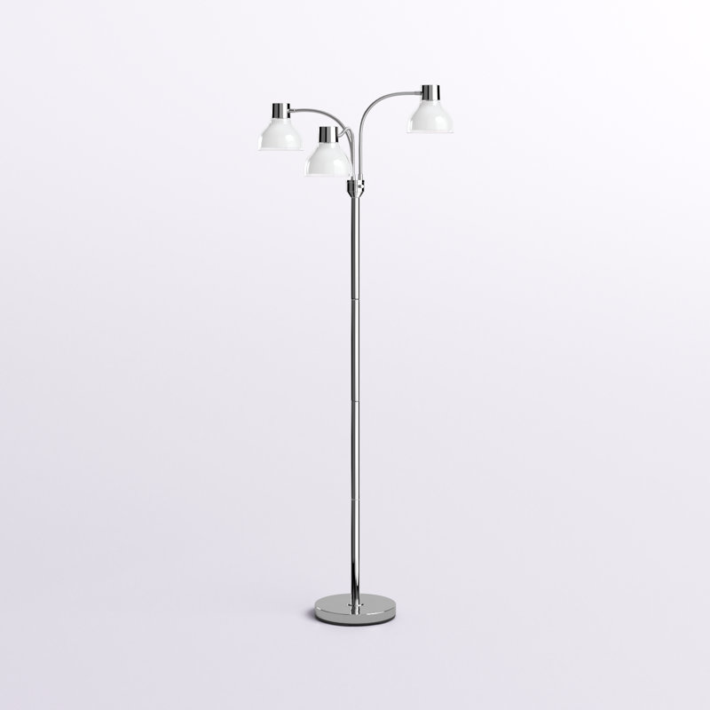 Lampe sur pied à branches 69 po Lally, Nickel poli