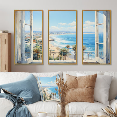 «California Shoreline Window View II - Los Angeles», art mural