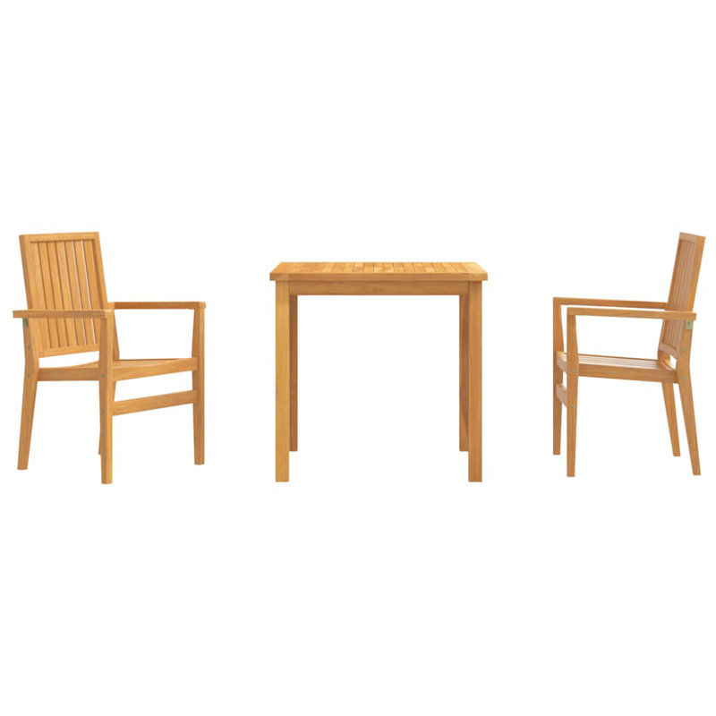 ClassicLiving Garden Dining Set Solid Wood Teak, 2, 77cm H x 80cm L x 80cm W