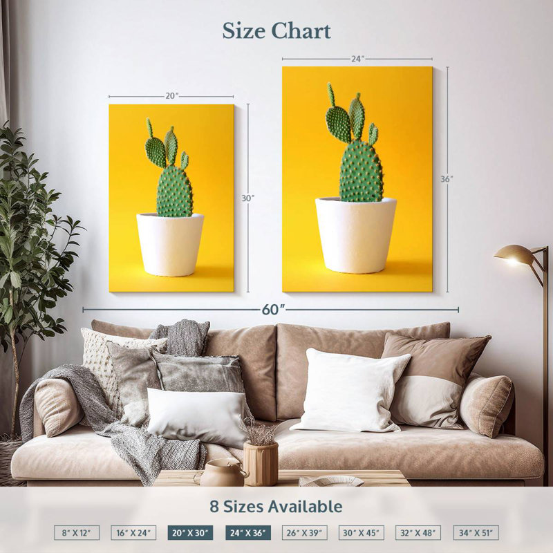 Harnek Potted Prickly Pear Cactus, 36" H x 24" W