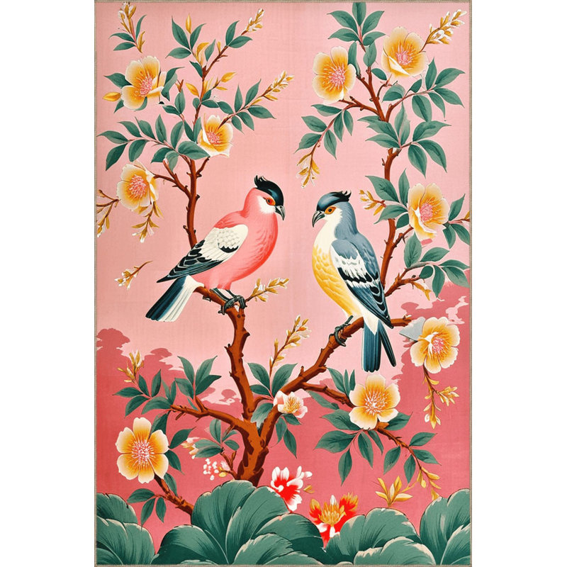 Tapis rose lavable à la machine Paris, Tapis de couloir 3 pi 3 po x 6 pi 7 po inclus