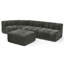 Canapé modulaire semi-courbé moderne avec repose-pieds mobile et revêtement en chenille-334064765