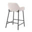 Tabouret de comptoir industriel à hauteur fixe en métal noir et tissu crème par - ensemble de 2-2091176340