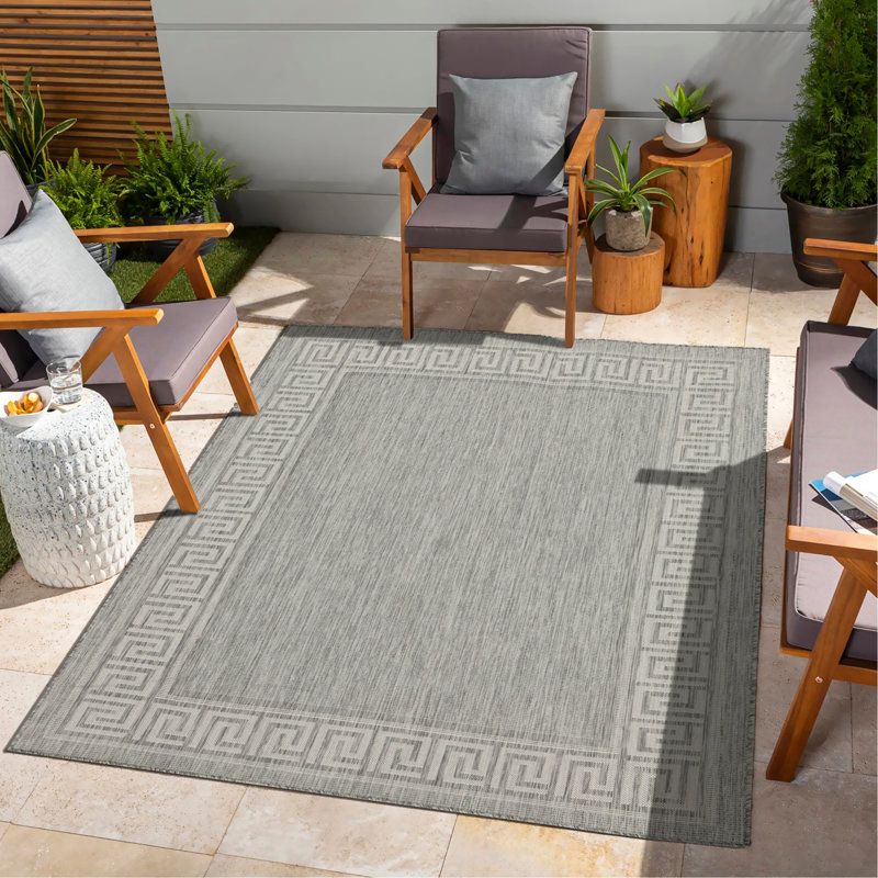 Silver 7 Ft. 10 In. X 10 Ft. 3 In. Indoor/Outdoor Area Rug, Rectangle 7'10" x 10'3"