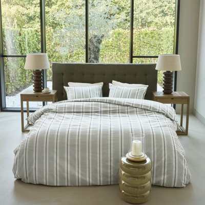 Silvan green striped duvet cover