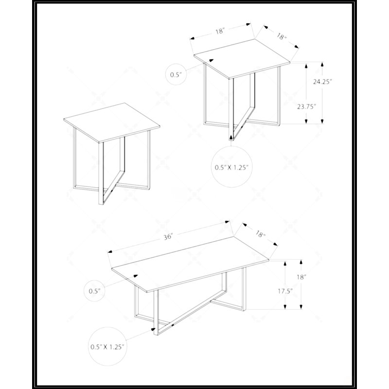 Ensemble de table, Marron foncé