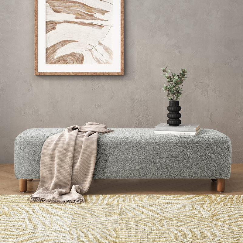 Rectangulaire avec revêtement en fibre acrylique et structure robuste et douce, Gris