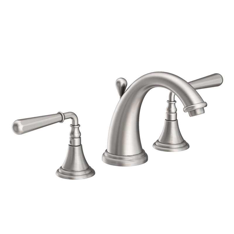 Bevelle Widespread Bathroom Faucet with Drain Assembly, Stainless Steel