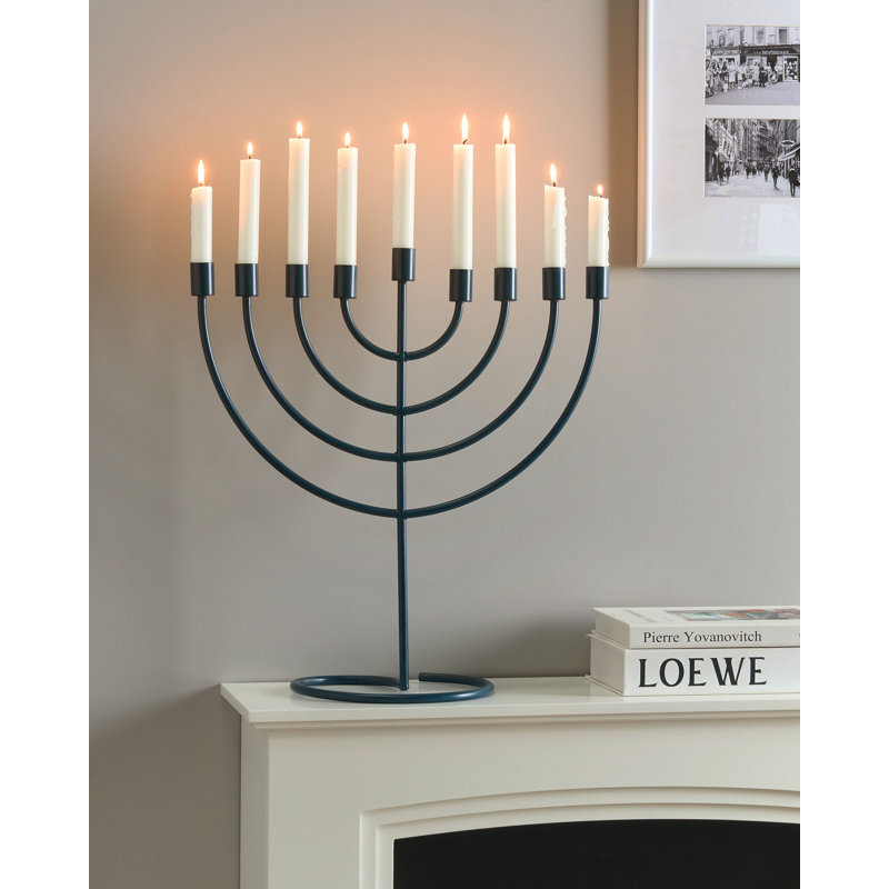 AMORA 50Cm Metal Tabletop Candelabra, Blue