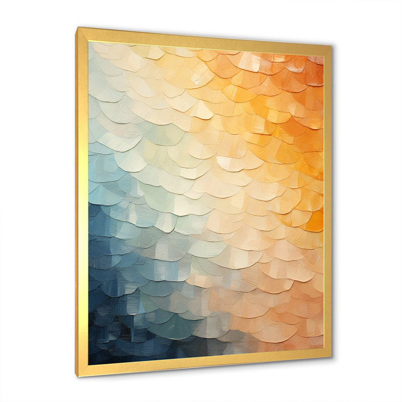 Minimalisme couleurs en harmonie III - impressions d'art arc-en-ciel, Encadrement doré, H 32 po x l 16 po x P 1 po