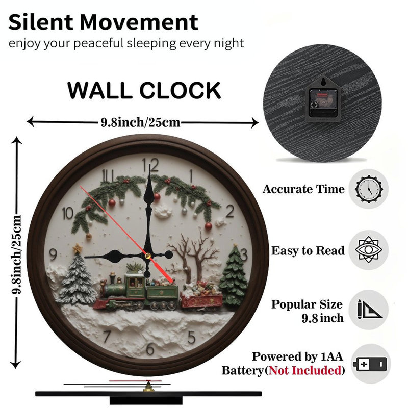 Christmas-Train-Clock-With-Snow