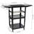 3 Tier Large Steel Rolling Cart With Wheels Power Strip And Drop Leaves Supports Up To 300 Lbs