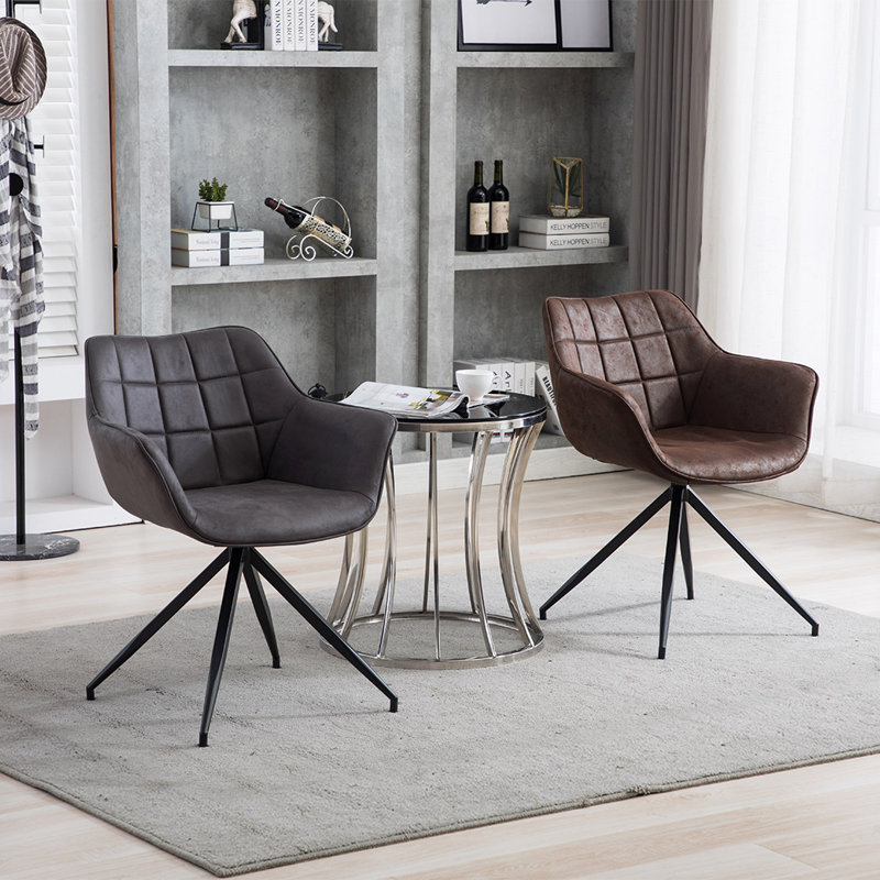 Fauteuil en velours capitonné de 19,8 po Sima, Velours gris foncé