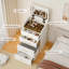 Meuble-lavabo compact 3 en 1, coiffeuse blanche avec tiroirs, rangement spacieux pour la décoration de la chambre à coucher, bureau en verre visible
