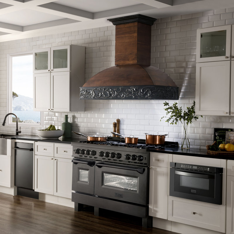 ZLINE 48" Legacy Dual Fuel Range w/ 7 Burner Gas Cooktop and 2 Electric Ovens, Blue Gloss Stainless Steel