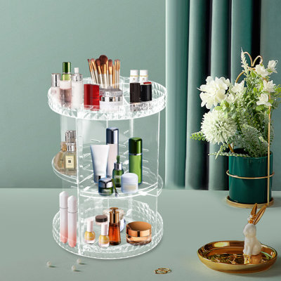 3-layer Adjustable Rotating Makeup Organizer