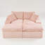 Canapé, fauteuil inclinable double, fauteuil inclinable en velours rose-1750704310