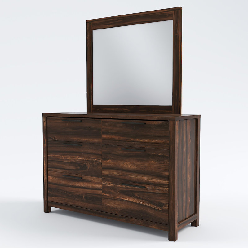 Commode double 6 tiroirs avec miroir Aston