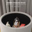 Table basse ronde avec repose-pieds avec plateau rabattable
