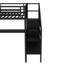 Lit mezzanine en métal peu encombrant avec bureau de rangement noir moderne