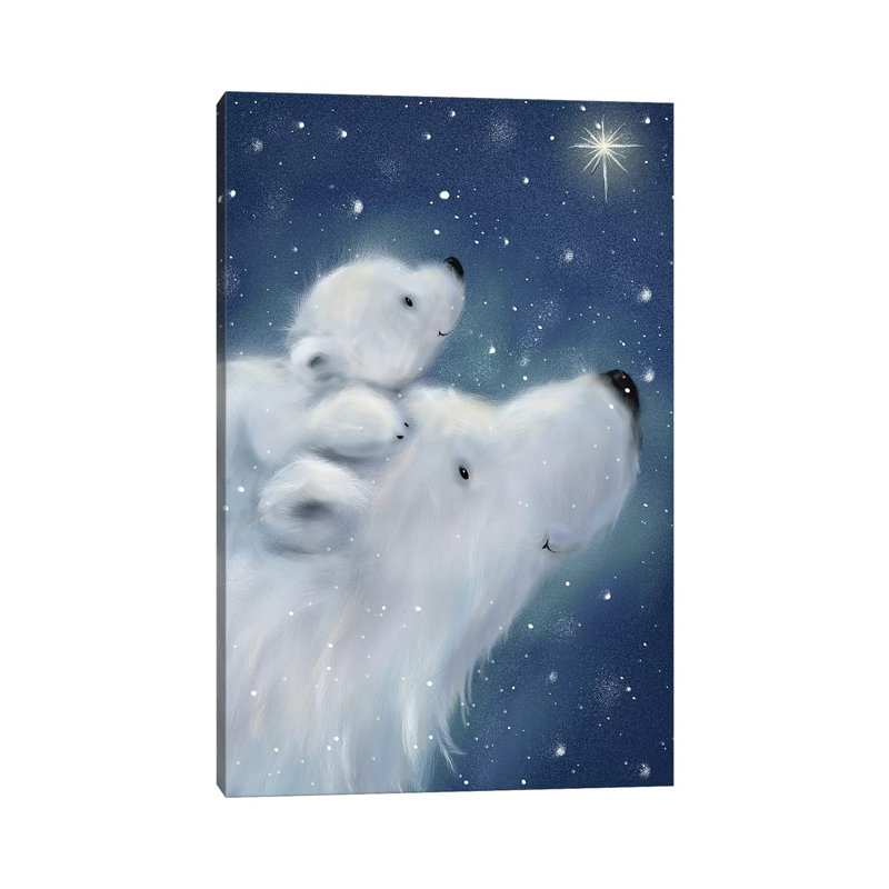 Polar Bear And Cub II by MAKIKO - Wrapped Canvas Gallery-Wrapped Canvas Giclée, 30.48cm H x 20.32cm W