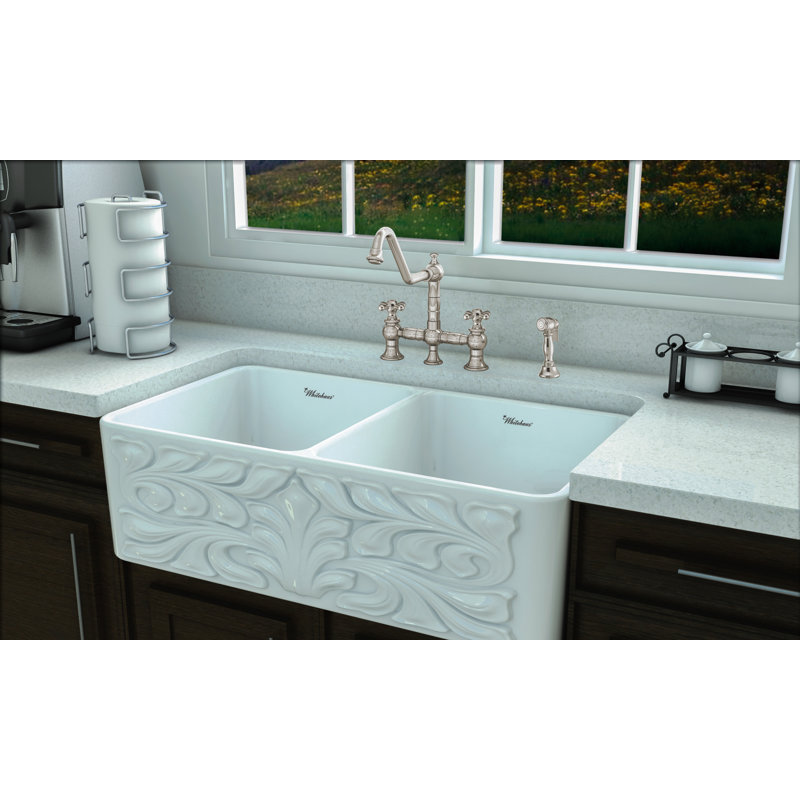 Robinet pont Whitehaus, Nickel poli, Cross Handles