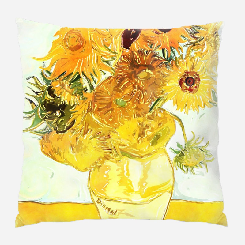 Coussin décoratif aquarelle Resa, Microsuède, Intérieur