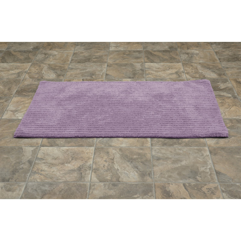Viridian Nylon Bath Rug with Non-Slip Backing, Purple, 30" x 50"