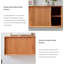 47.24" Nordic Minimalist Brown Solid Pine Wall-Mounted Sliding Door Storage Cabinet
