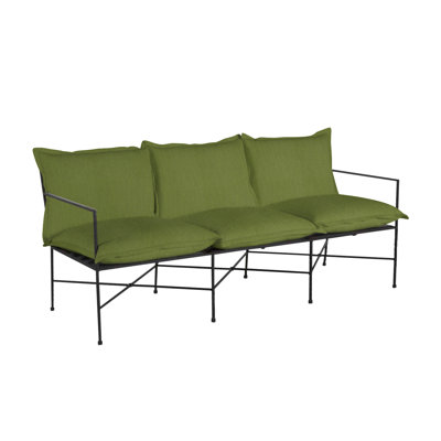 Italia 77.13" Wide Outdoor Patio Sofa with Cushions