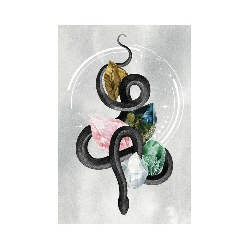 Crystalline Serpent I by Grace Popp - Wrapped Canvas Painting, 30.48 cm H x 45.72 cm W