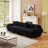 Ivy Bronx 112" Modern Curved Sofa, Back Upholstered Couch with 3 Decorative Throw Pillows-42333646