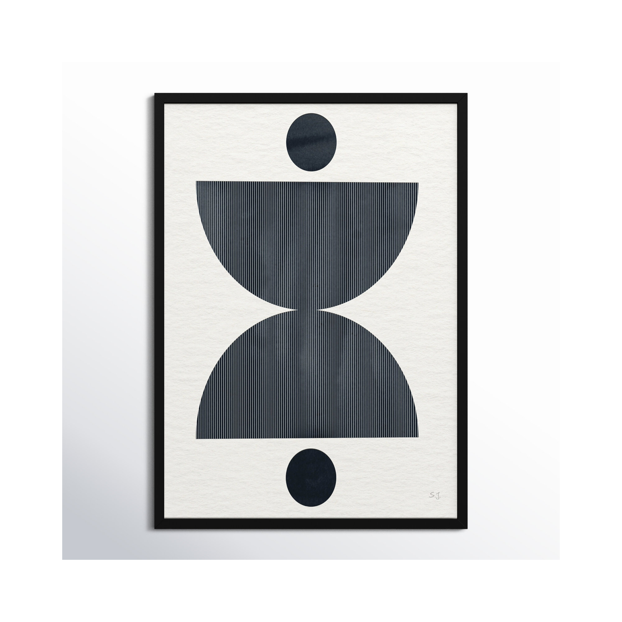 Eclipse II by Susan Jill, Satin Black Framed, 35.5" H x 25.5" W x 0.75" D