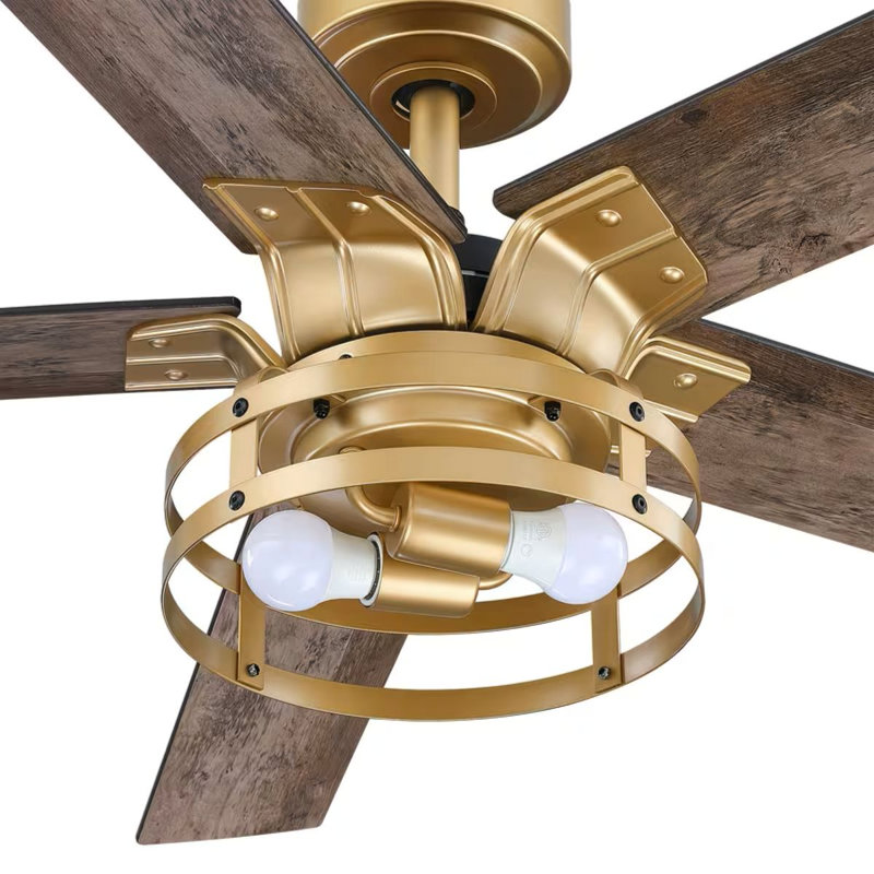 Ventilateur de plafond réversible de 52 po à fixation verticale avec éclairage et télécommande