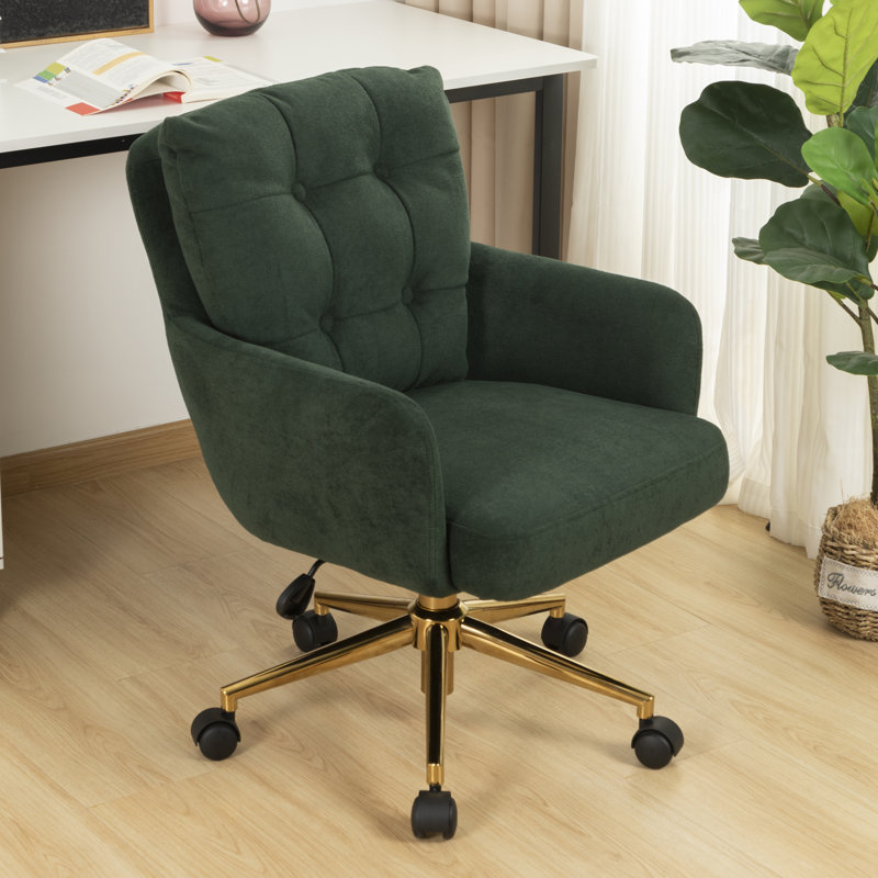 Chaise de bureau en polyester Zareon, Vert